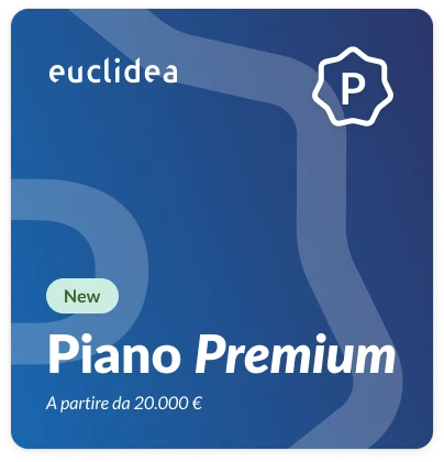 Card nuovo piano Premium di Euclidea. A partire da un investimento minimo di 20.000 €